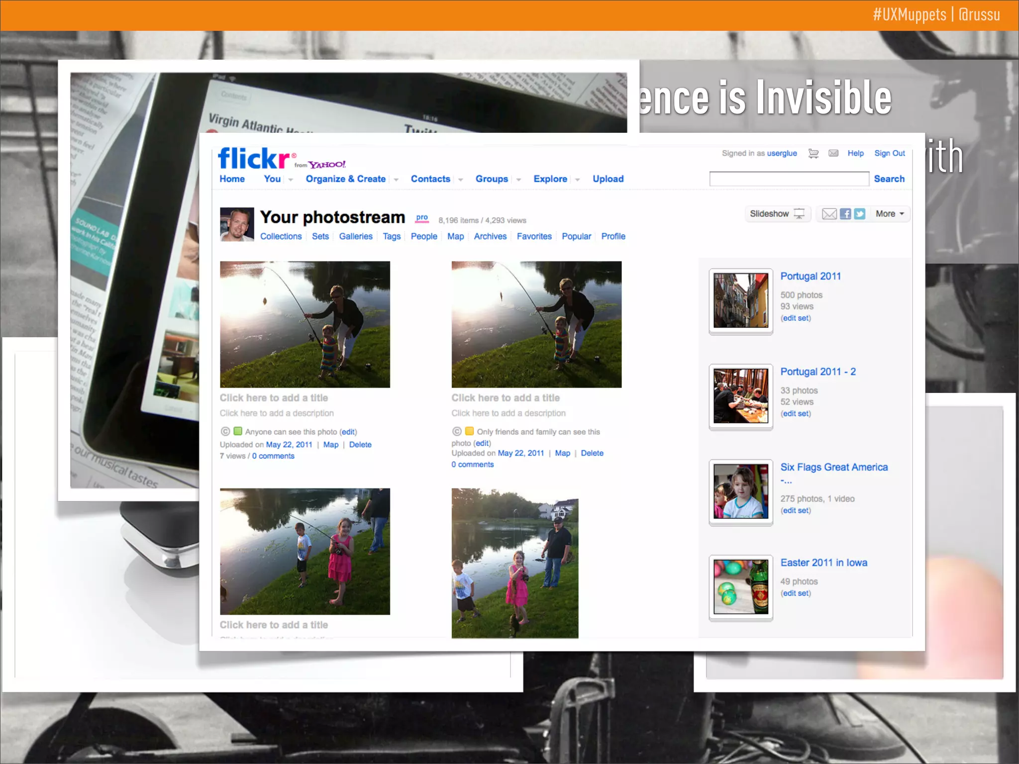 #UXMuppets | @russu

A Good Experience is Invisible
Give the audience enough to work with
and they’ll do the rest for you.

 