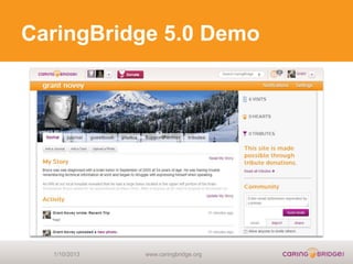 CaringBridge 5.0 Demo




  1/10/2013   www.caringbridge.org
 