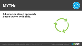 PEOPLE FIRST: Human-Centered Innovation, Transformation & Iteration| © XD Go, LLC Confidential | p. 48. @uxpaMN | @matthewjdoty | @weareXDGO
MYTH:
A human-centered approach
doesn’t work with agile.
 
