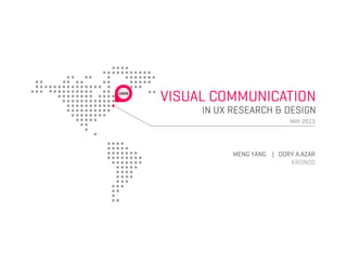 VISUAL COMMUNICATION
IN UX RESEARCH & DESIGN
MAY 2013
UXPA
MENG YANG | DORY A.AZAR
KRONOS
 
