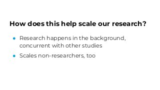 Overview of
completed
research projects
Each entry has
● Link to report
● Keywords
● Metadata
Anyone can
filter/search the...