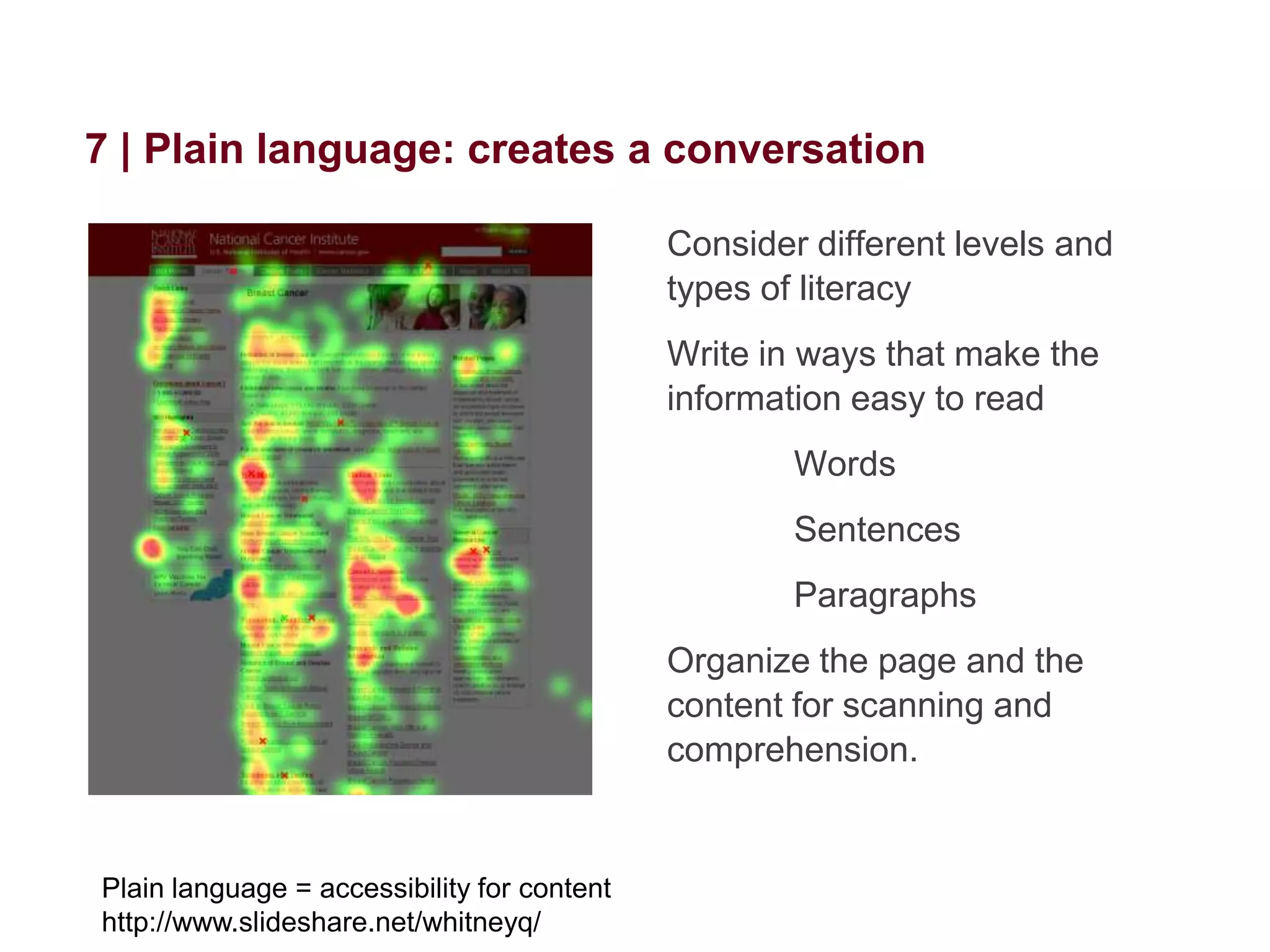 6

Clean presentation: Supports meaning
People can perceive and understand elements in the design.

 