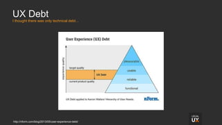 UX Debt
I thought there was only technical debt...
http://nform.com/blog/2013/05/user-experience-debt/
 