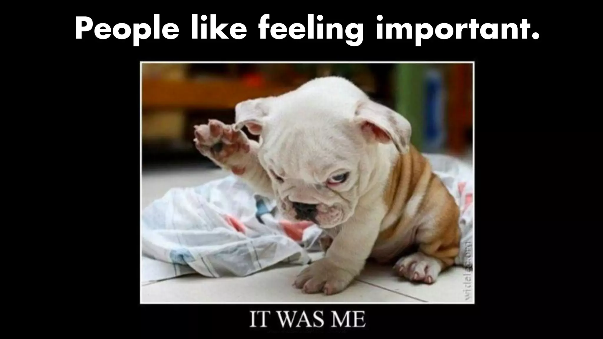 People like feeling important.


 