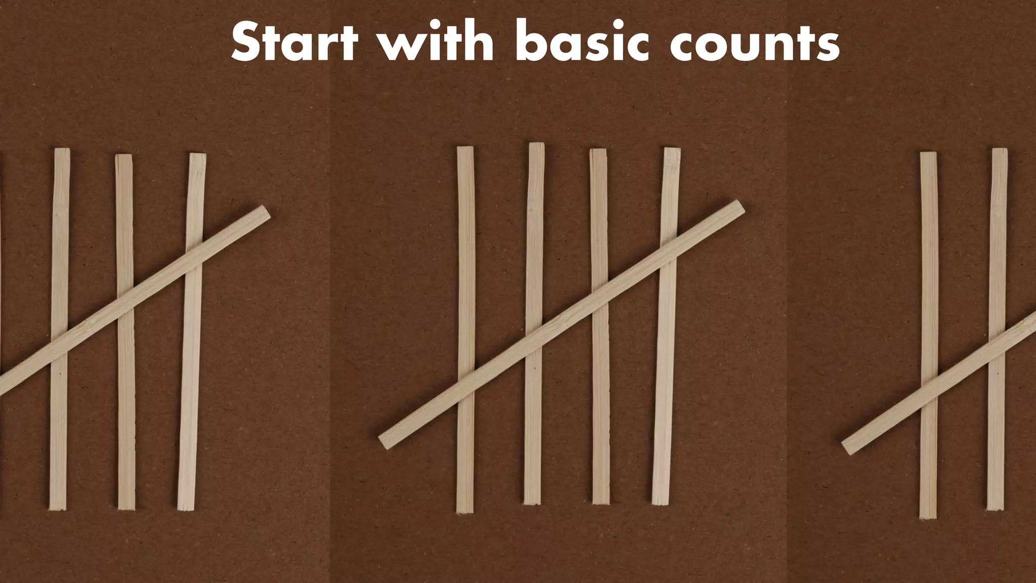 Start with basic counts
Start with basic counts


 
