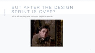 9
BUT AFTER THE Design
sprint IS OVER?
We’re left with long-term vision and no plan to execute
 