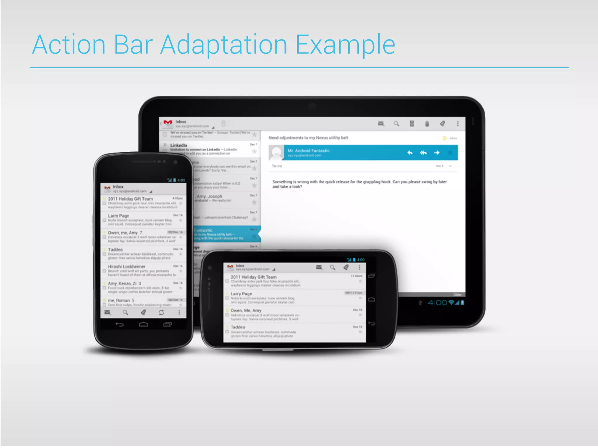 Action Bar Adaptation Example
 