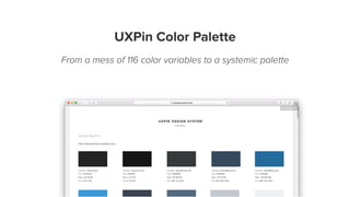 UXPin Color Palette
From a mess of 116 color variables to a systemic palette
 