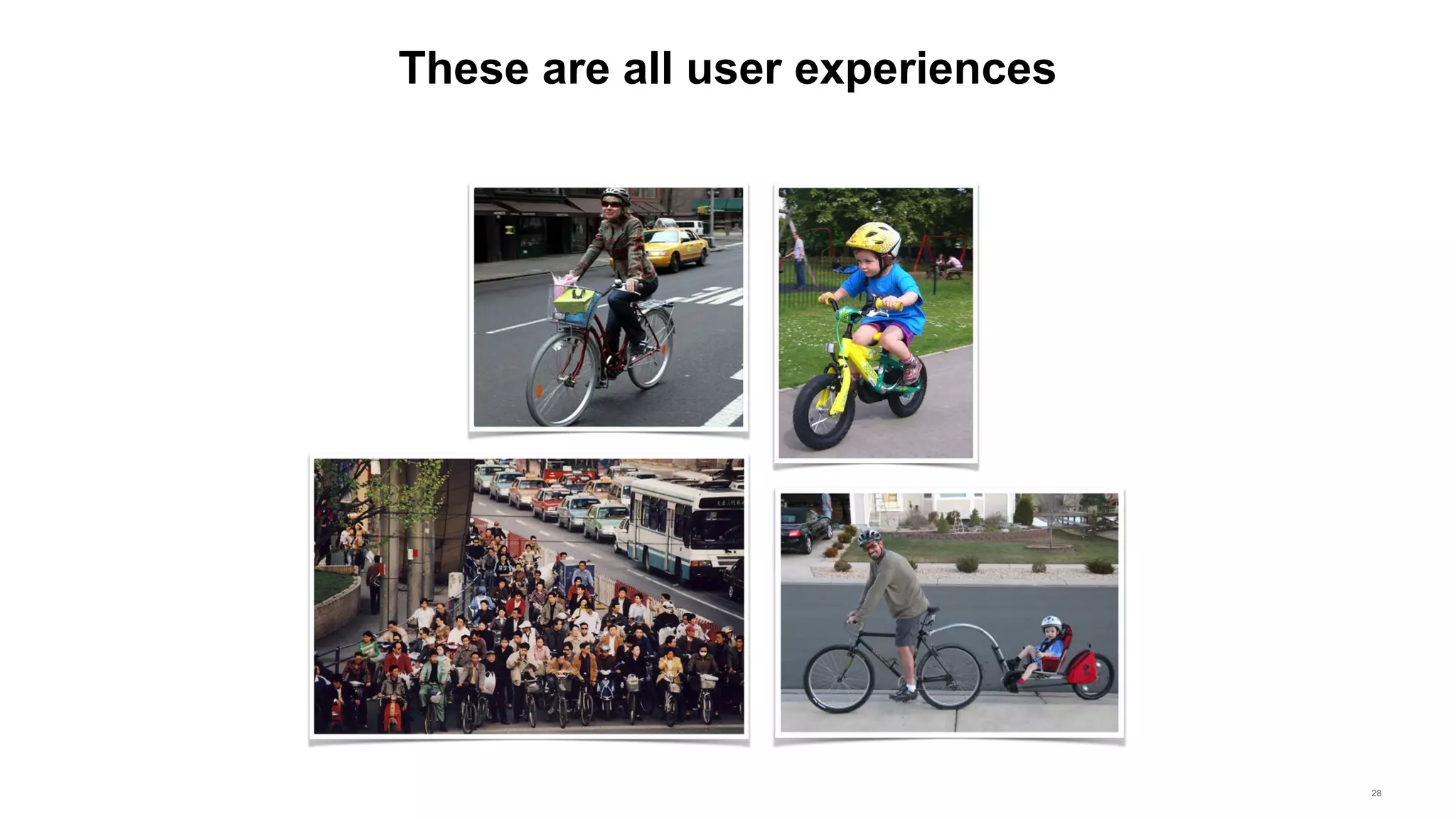 These are all user experiences
28
 