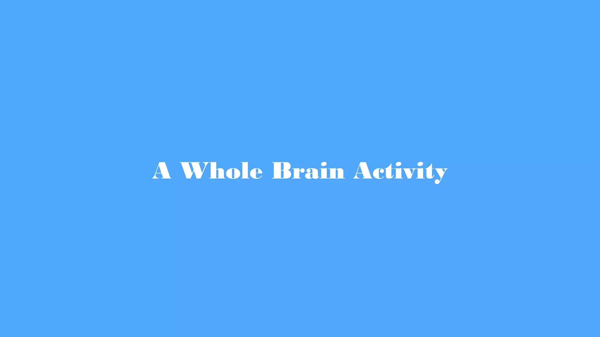 A Whole Brain Activity
 