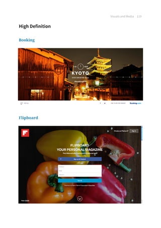 Visuals and Media 119
High Definition
Booking
Flipboard
 