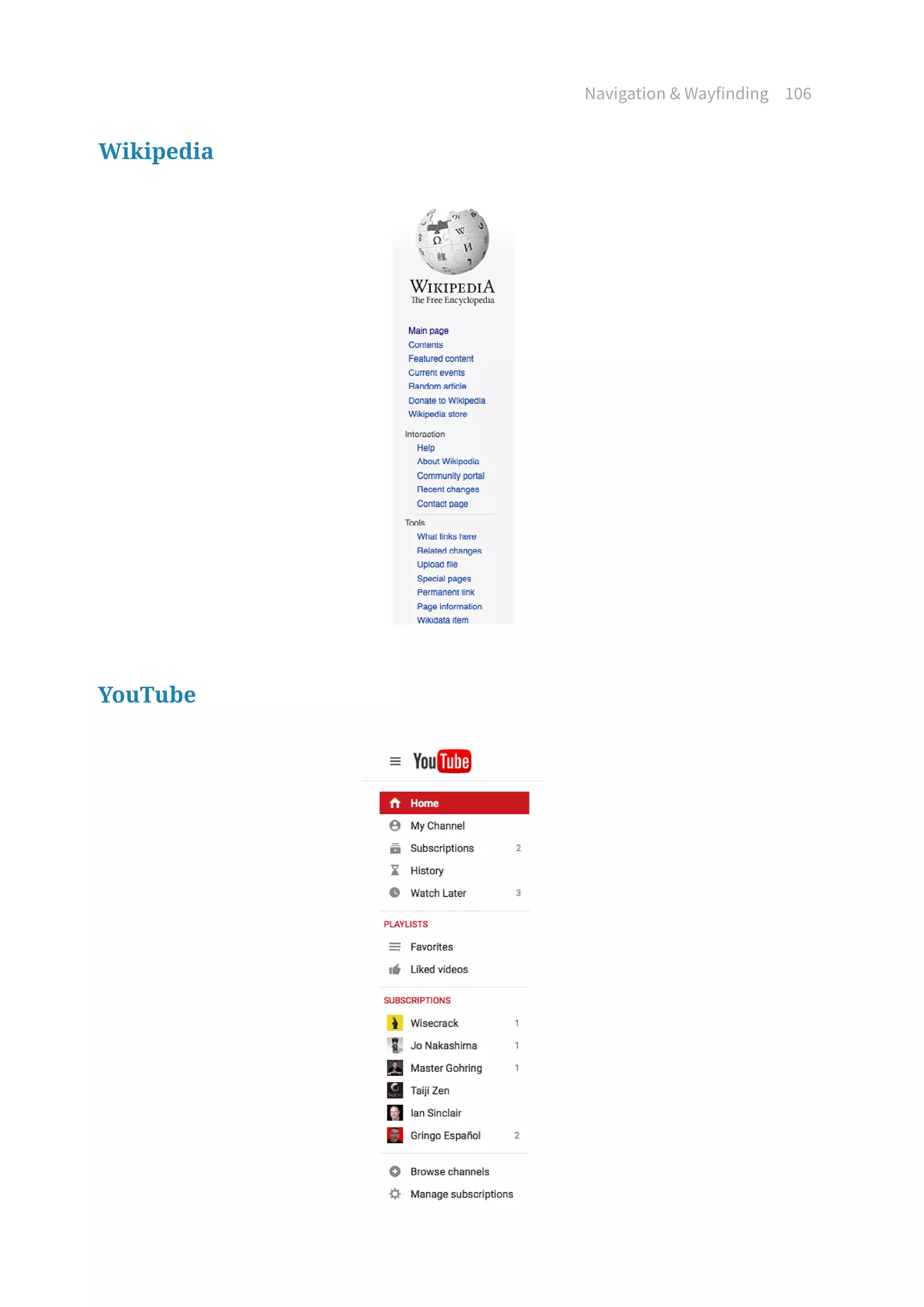 Navigation  Wayfinding 106
Wikipedia
YouTube
 