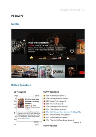 Navigation  Wayfinding 113
Popovers
Netflix
Rotten Tomatoes
 