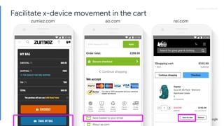 Proprietary + ConfidentialProprietary + Confidential
zumiez.com ao.com rei.com
Facilitate x-device movement in the cart
 