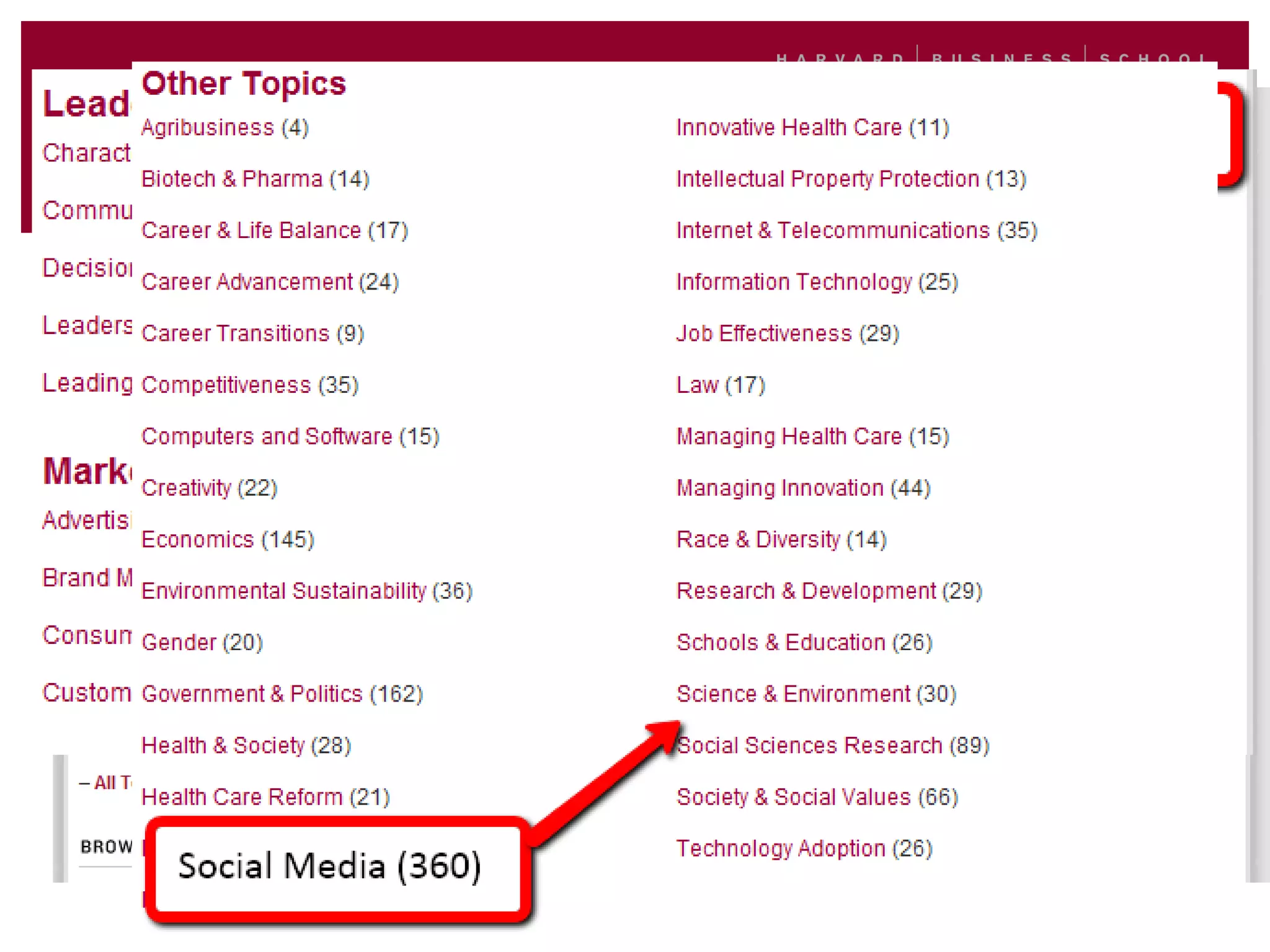 Use your clusters: Improve Taxonomy
• Missing categories in browse taxonomy
• "Balanced Scorecard"
• “Ethics”
• “Social media”
• Second-level topics in the WK context
 