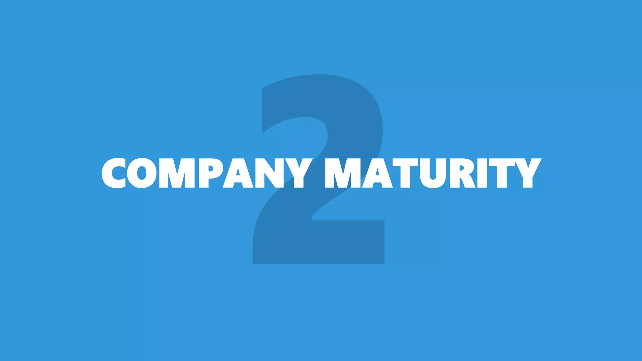COMPANY MATURITY
 