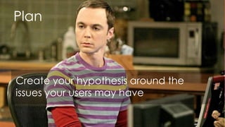 Plan



Create your hypothesis around the
issues your users may have
 