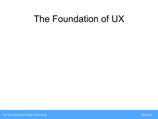 The Foundation of UX 
The User Experience Design of Everything @siyafrica 
 