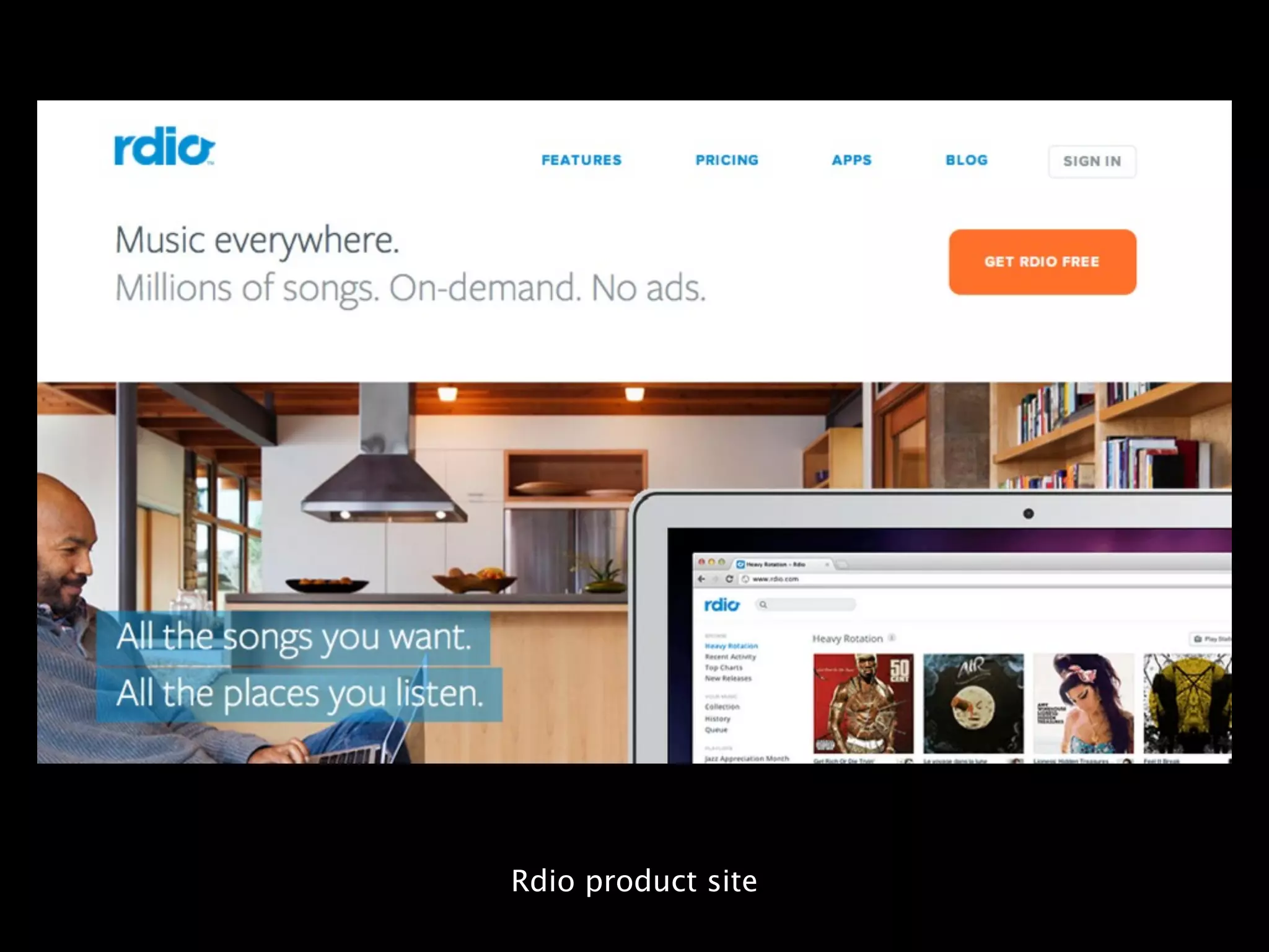 Rdio product site
 