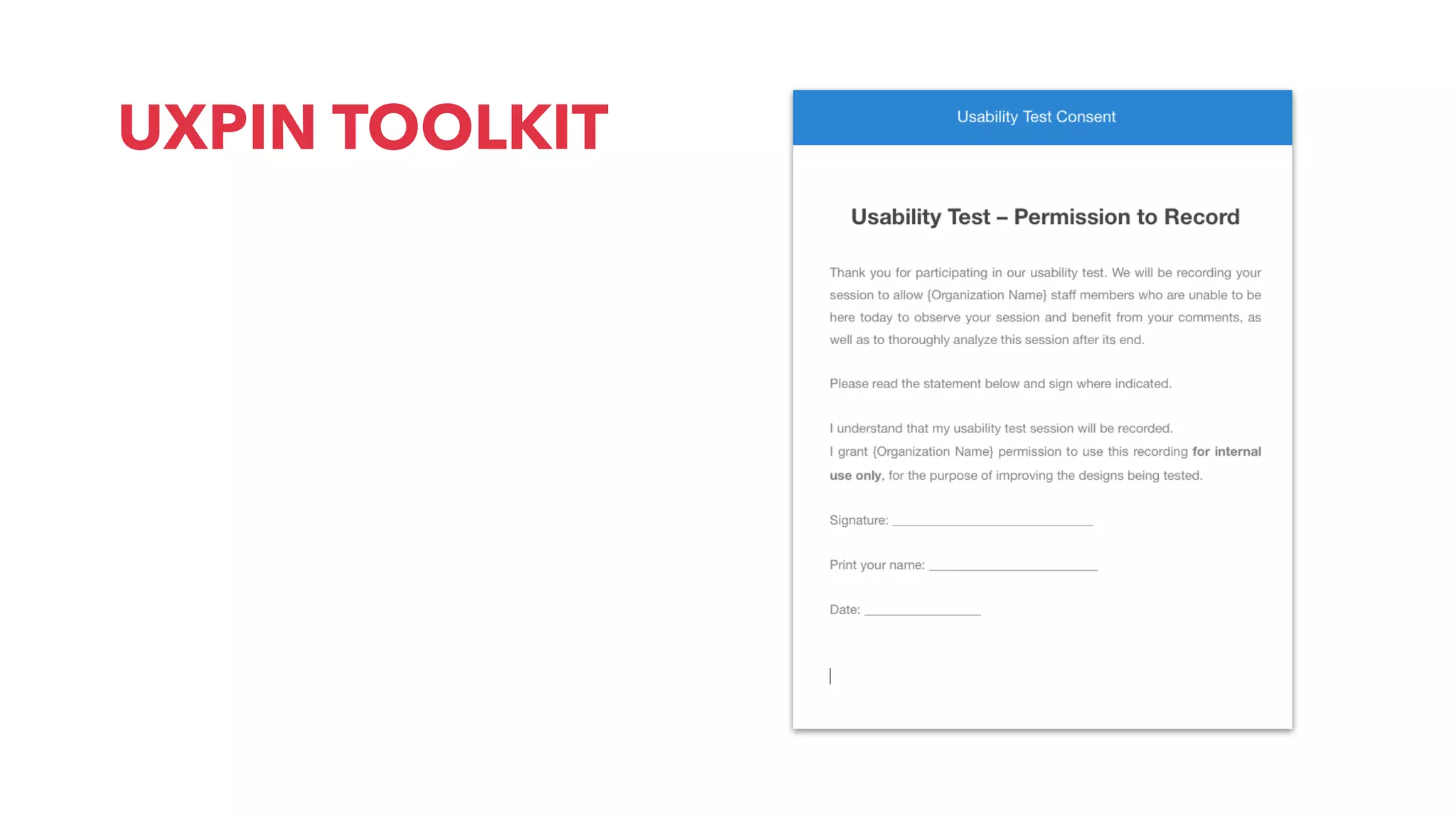 UXPIN TOOLKIT
 