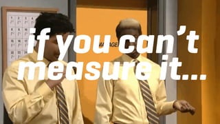 if you can’t
measure it…
 
