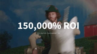 150,000% ROI(ROI = Net Proﬁt / Total Investment * 100)
 