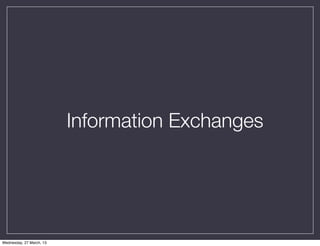Information Exchanges




Wednesday, 27 March, 13
 