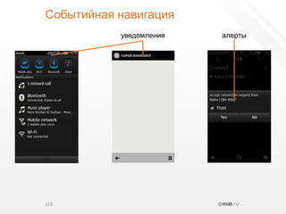 Событийная навигация113алертыуведомления