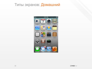 Типы экранов: Домашний34
