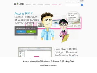 Axure: Interactive Wireframe Software & Mockup Tool 
http://www.axure.com/ 
 