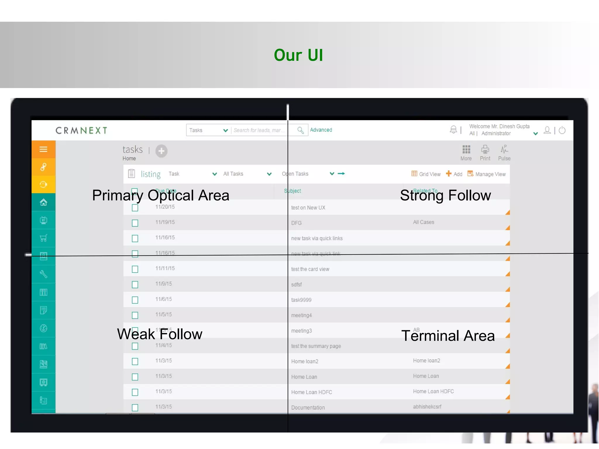 Primary Optical Area Strong Follow
Weak Follow Terminal Area
Our UI
 