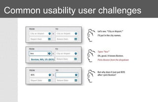 Common usability user challenges
 
