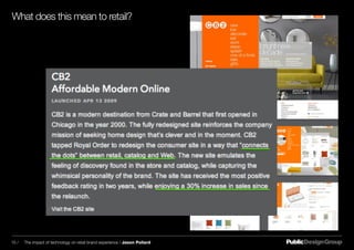 What does this mean to retail?
15 / The impact of technology on retail brand experience / Jason Pollard
 