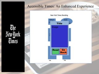 Title
Image
Read Go
Back
Accessible Times: An Enhanced Experience
 