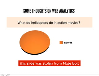 this slide was stolen from Nate Bolt

Friday, 6 April 12
 