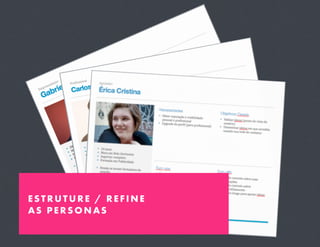 ESTRUTURE / REFINE
AS PERSONAS
 