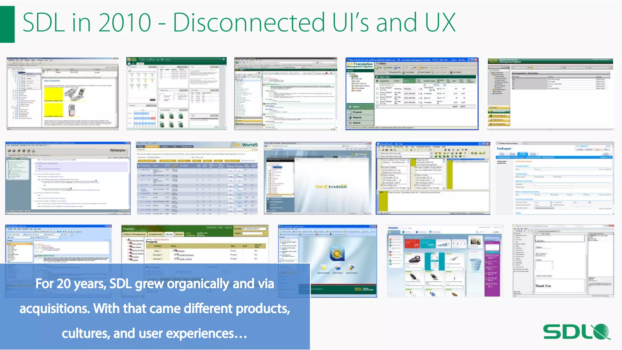 SDL in 2010 - Disconnected UI’s and UX

 