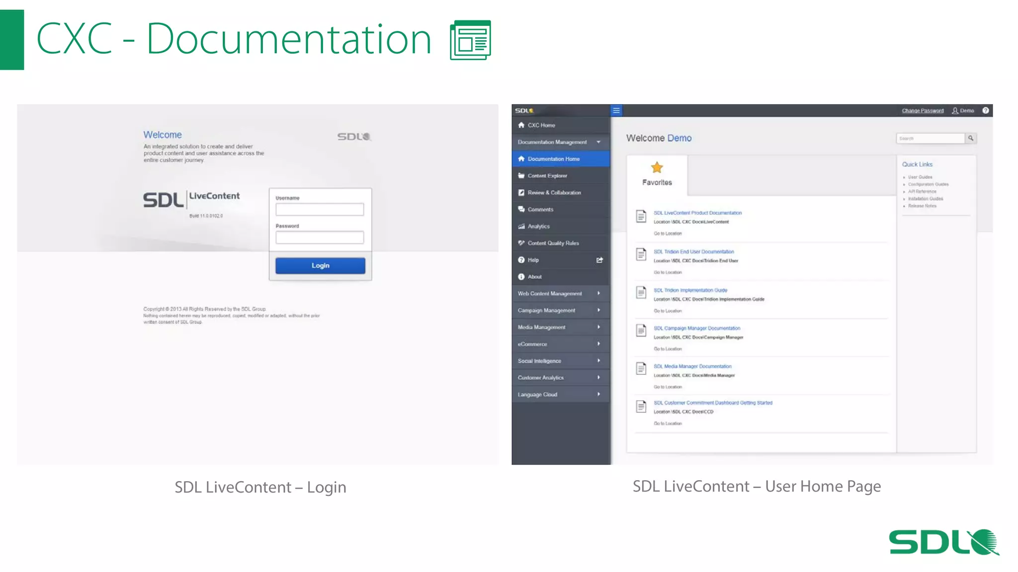 CXC - Documentation

SDL LiveContent – Login

SDL LiveContent – User Home Page

 