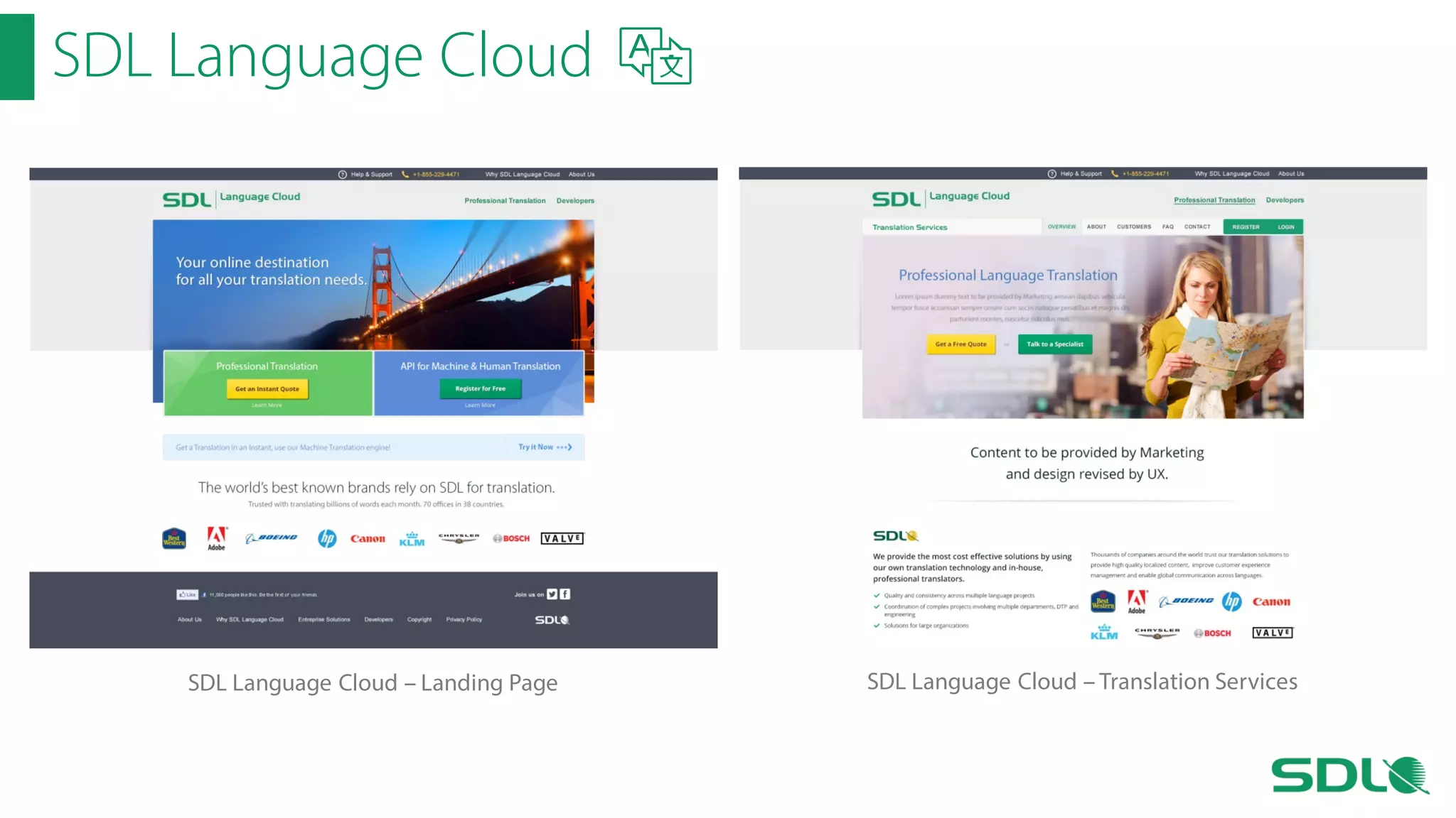 SDL Language Cloud

SDL Language Cloud – Landing Page

SDL Language Cloud – Translation Services

 