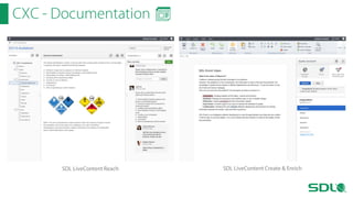CXC - Documentation

SDL LiveContent Reach

SDL LiveContent Create & Enrich

 