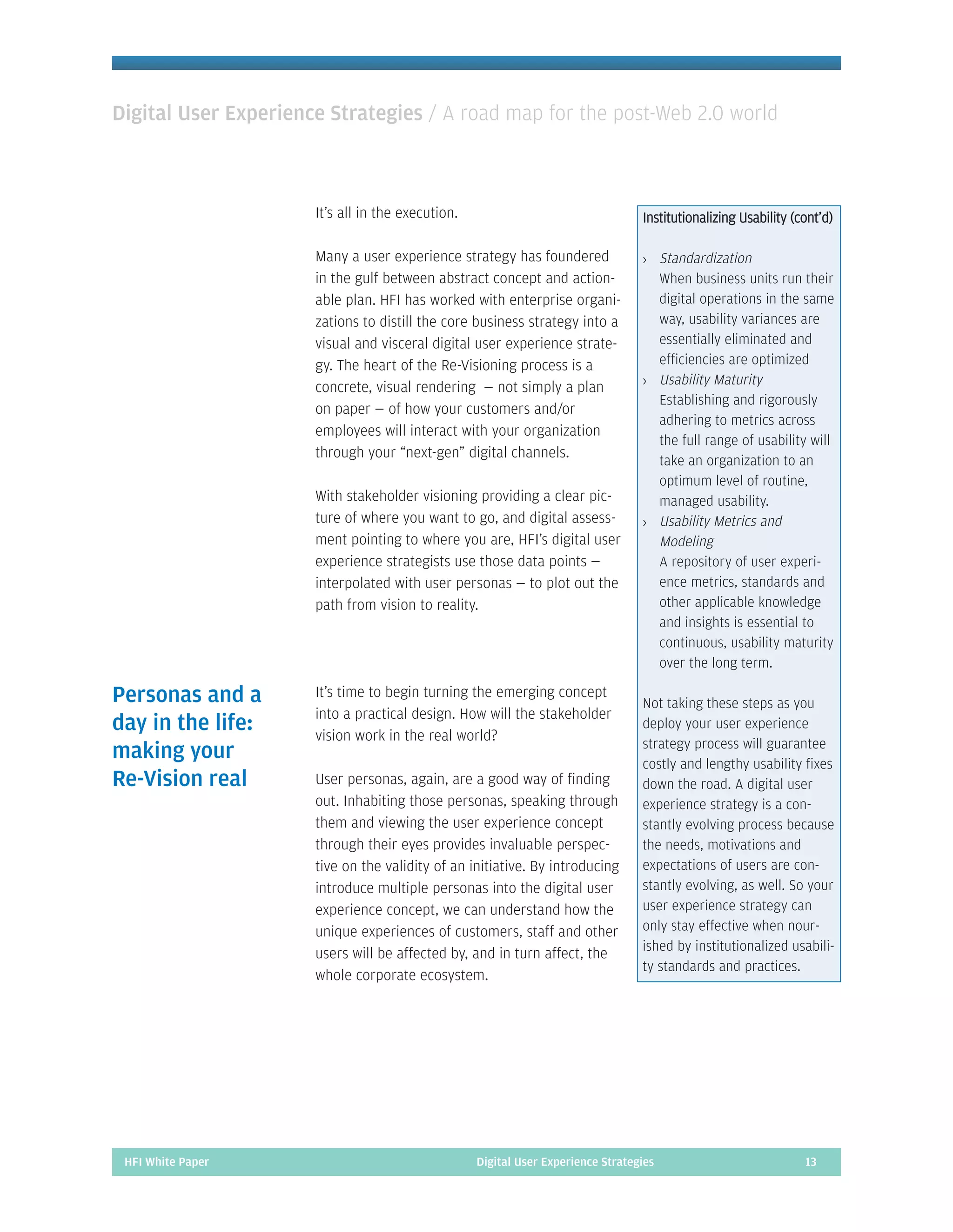 Digital User Experience Strategies: A Roadmap for the Post 2.0 World