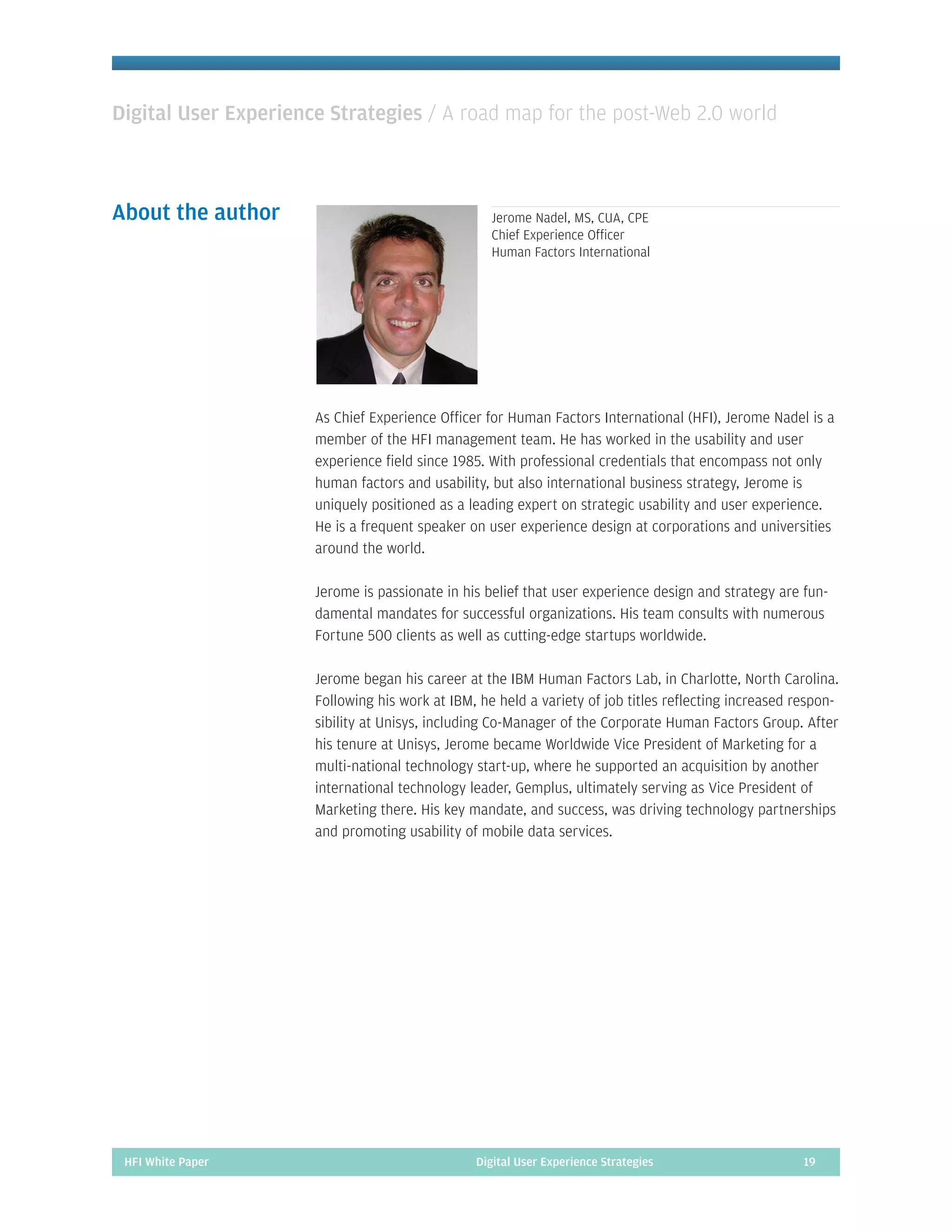 Digital User Experience Strategies: A Roadmap for the Post 2.0 World