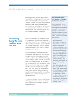 Digital User Experience Strategies: A Roadmap for the Post 2.0 World