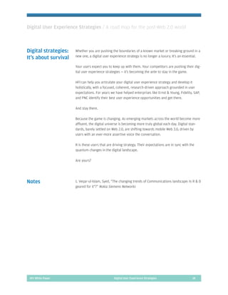 Digital User Experience Strategies: A Roadmap for the Post 2.0 World