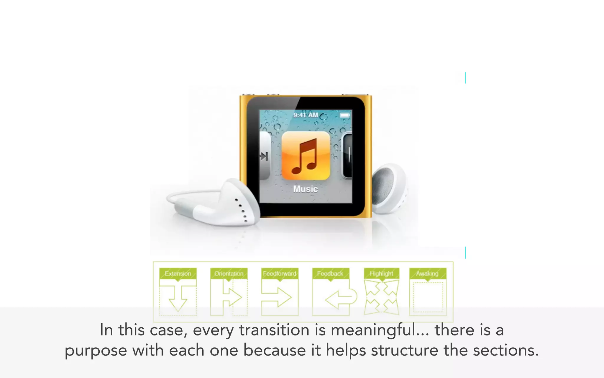 In this case, every transition is meaningful... there is a
purpose with each one because it helps structure the sections.
 