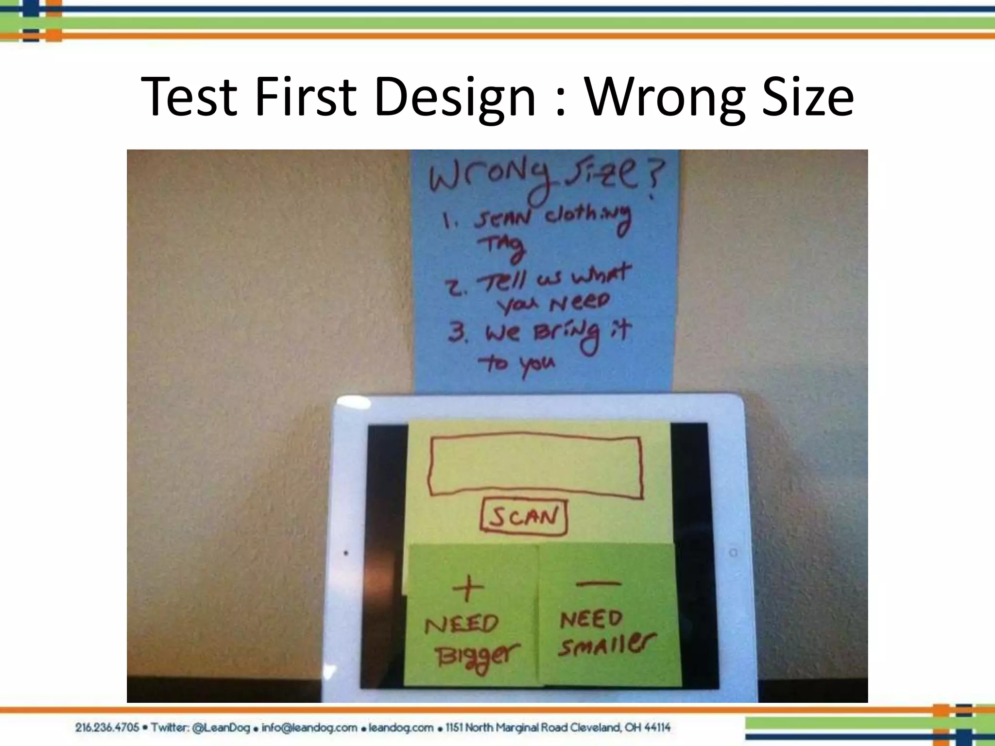 Test First Design : Wrong Size
 