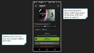 Nothing says “Let’s do
this” like a GIANT GREEN
BUTTON!
Also interesting that
there’s ZERO description
of the show. WTF am I
about to watch??
 