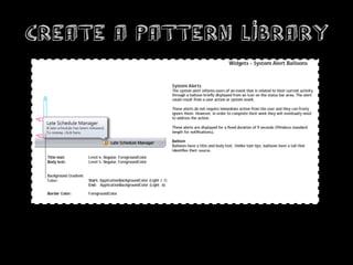 Create a PATTERN LIBRARY
 
