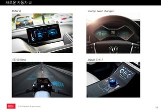 53 
ⓒ 2014 RightBrain. All rights reserved. 
UX Trend Report 2014년 상반기 
새로운 자동차 UI 
BMW i3 
martijn zwart changan 
FZ750 Rana 
Jaguar C-X17  