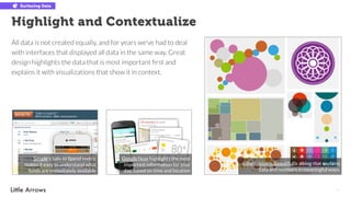 Highlight and Contextualize
All data is not created equally, and for years we’ve had to deal
with interfaces that displaye...